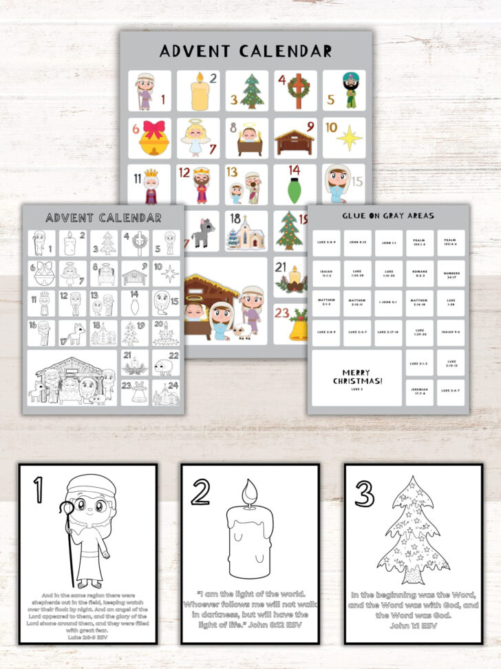 Free Printable Advent Calendar 2025 Coloring Page