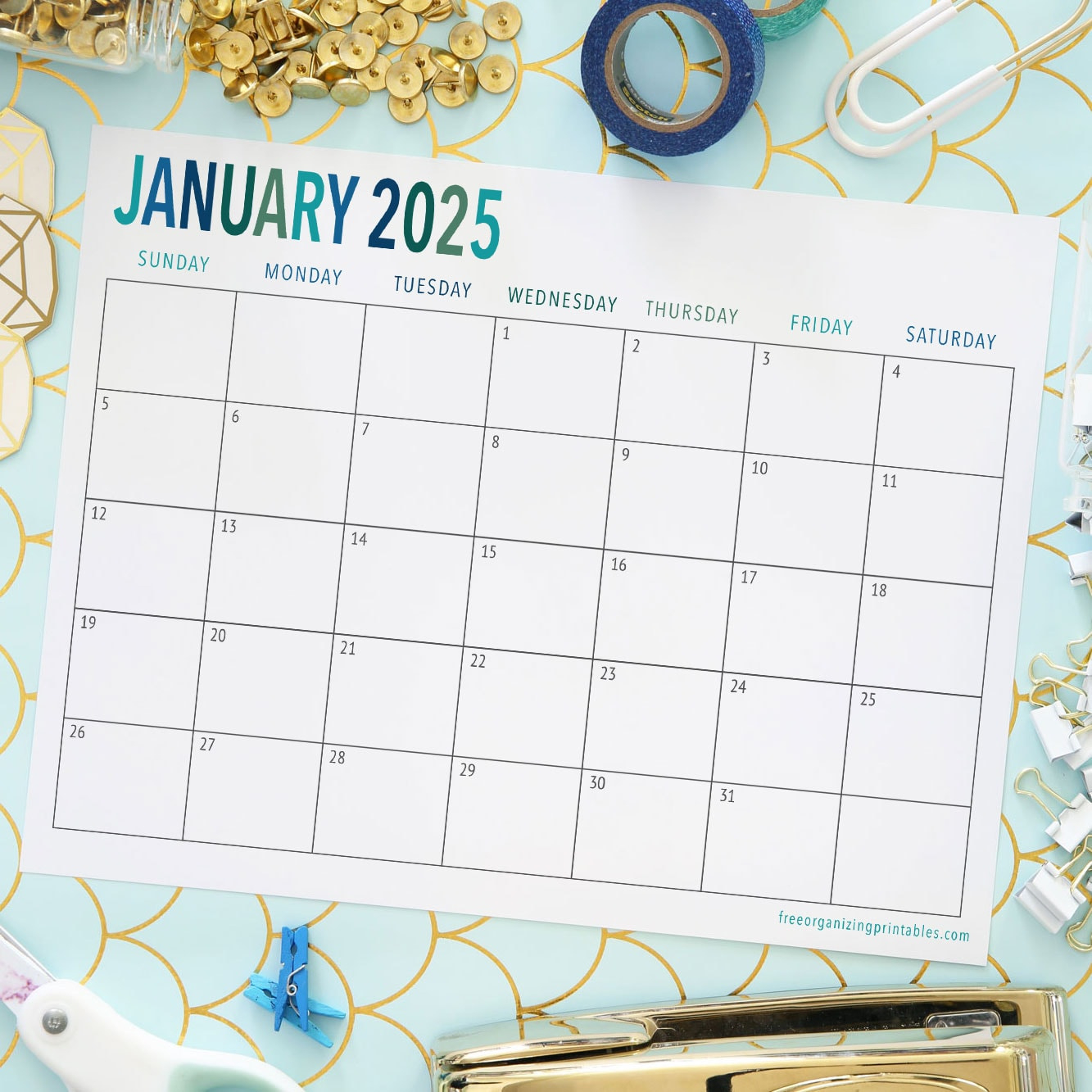 Free Printable Calendar 2025 | Free Organizing Printables inside Printable Countdown Calendar 2025 For Vacation