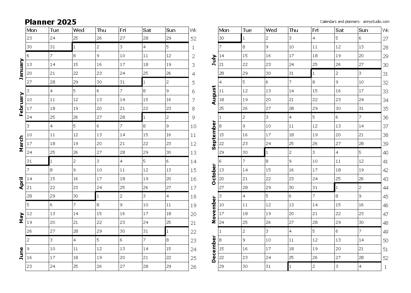 Free Printable Calendars And Planners 2025, 2026 And 2027 intended for 2025 Calendar Planner Free Printable