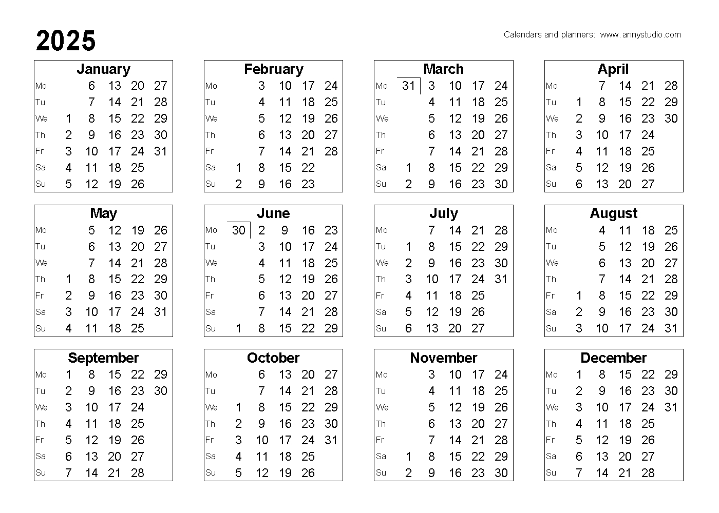 Free Printable Calendars And Planners 2025, 2026 And 2027 throughout Strip Calendar 2025 Printable