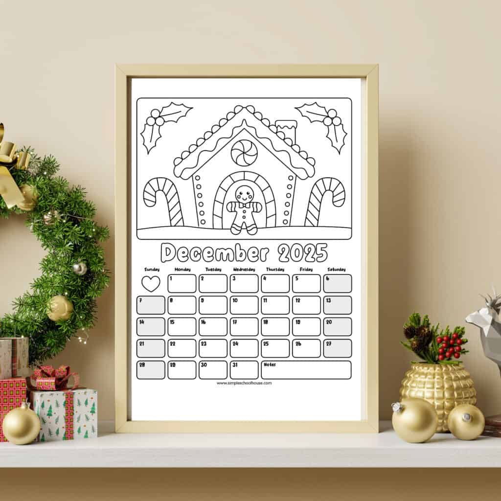 Free Printable Coloring Calendar For Kids In 2025 • Mindfulmazing in Free Printable Advent Calendar 2025 Coloring Page