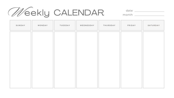 7 Day Printable Free Weekly Calendar Printable