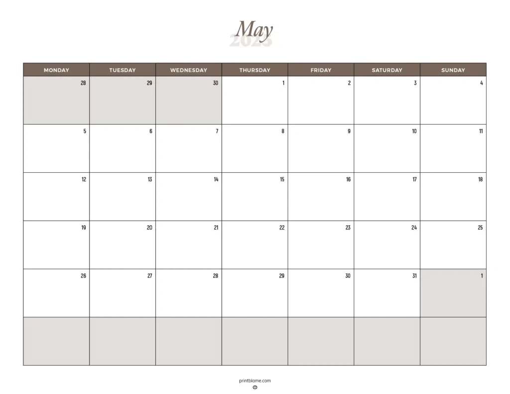 Free Printable May 2025 Calendar - 40+ Free Pdf Calendars with regard to Free Printable Calendar 2025 Sheets