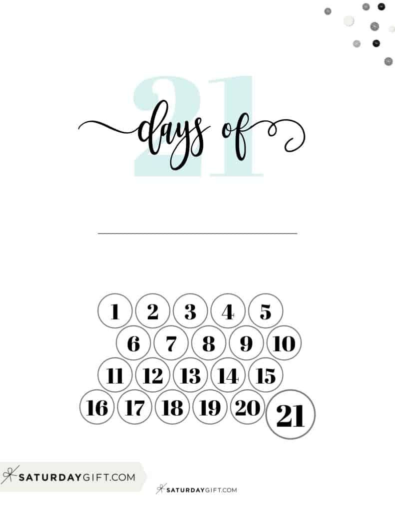 How To Break A Habit (And How Long Does It Take) with 21 Day Calendar Printable