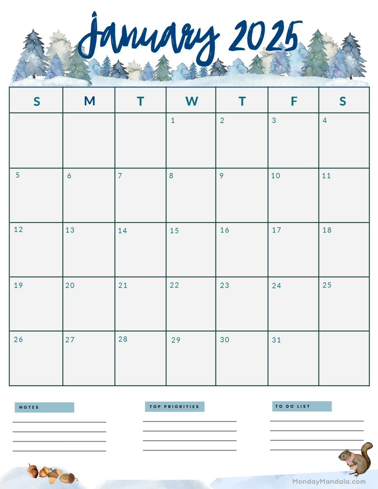 January 2025 Calendar (52 Free Pdf Printables) regarding January 2025 Calendar Printable Vertical