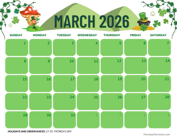 March 2026 Printable Calendar