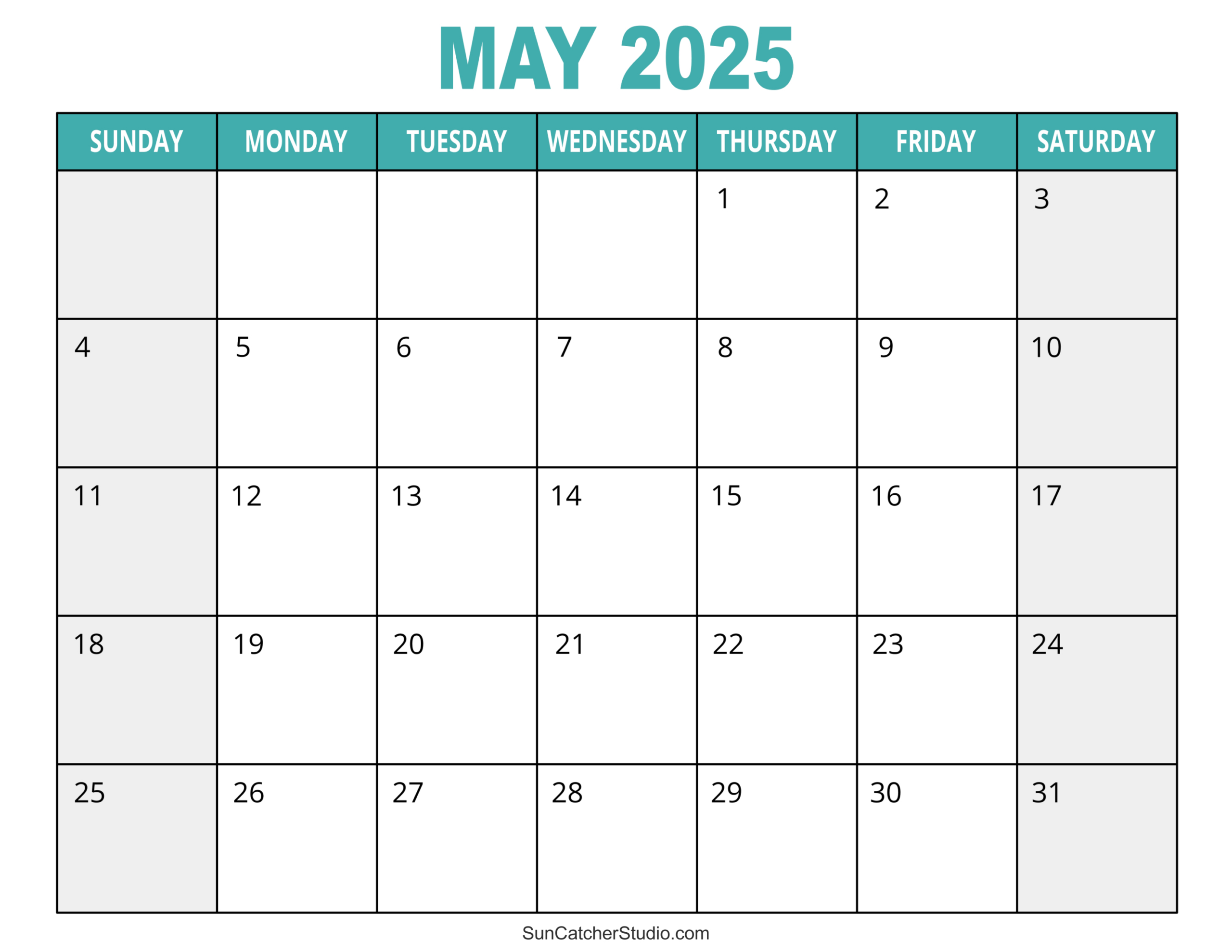 May 2025 Calendar (Free Printable) – Diy Projects, Patterns in Free Monthly Calendar Printable 2025