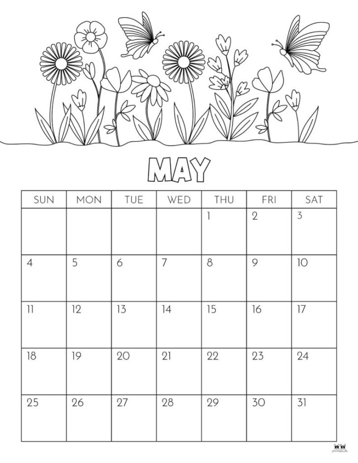 Printable Calendar 2025 Coloring Pages