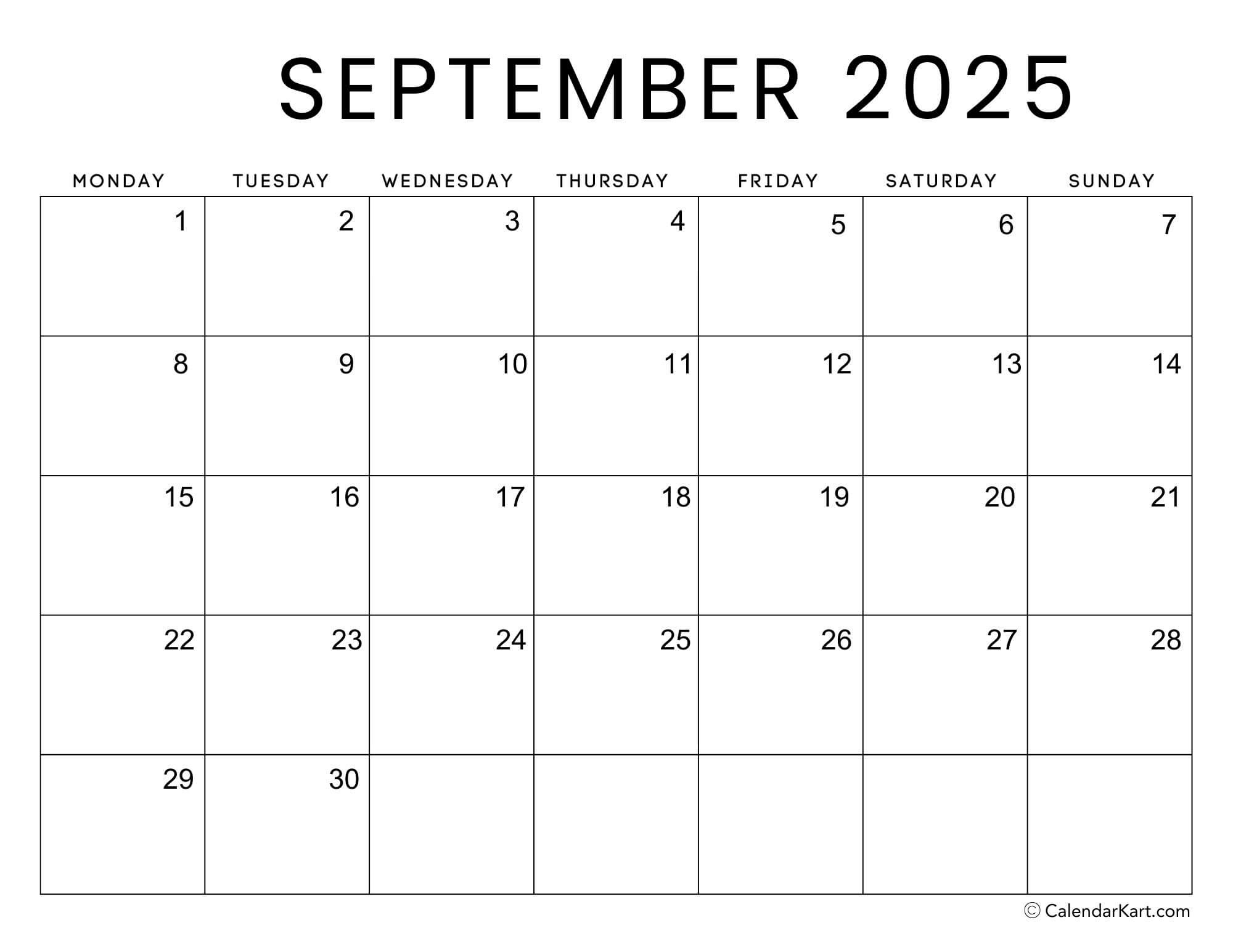 Monday Start Calendars 2024 - Calendarkart for Free Printable Monday First 2 Week Calendar 2025 Template