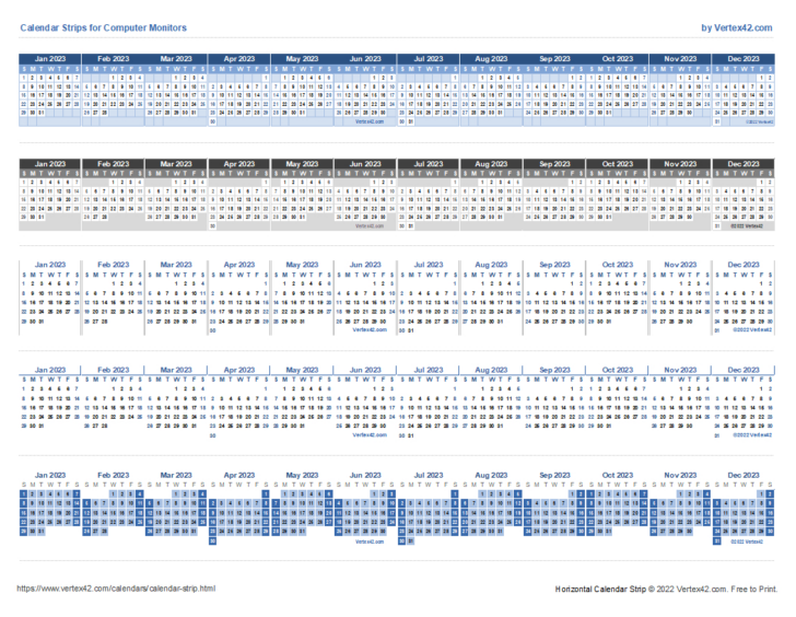 Strip Calendar 2025 Printable