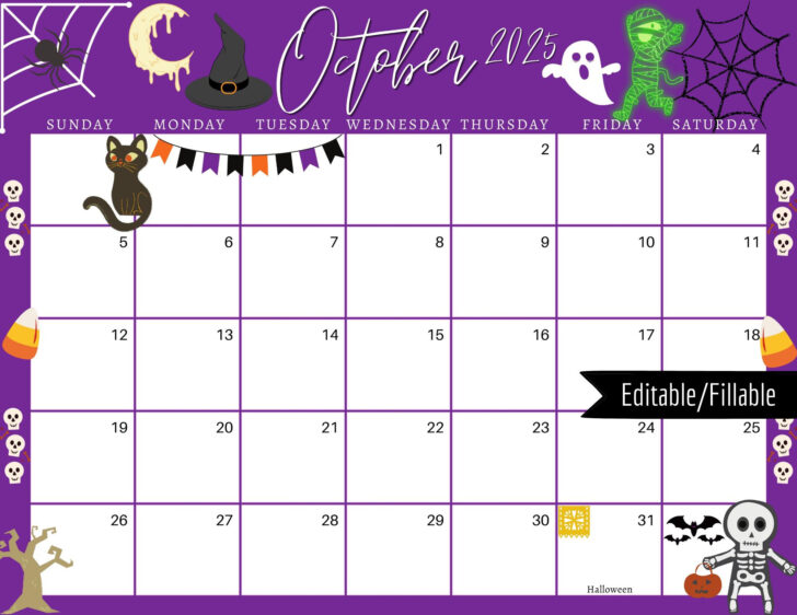 Halloween Countdown Calendar 2025 Printable