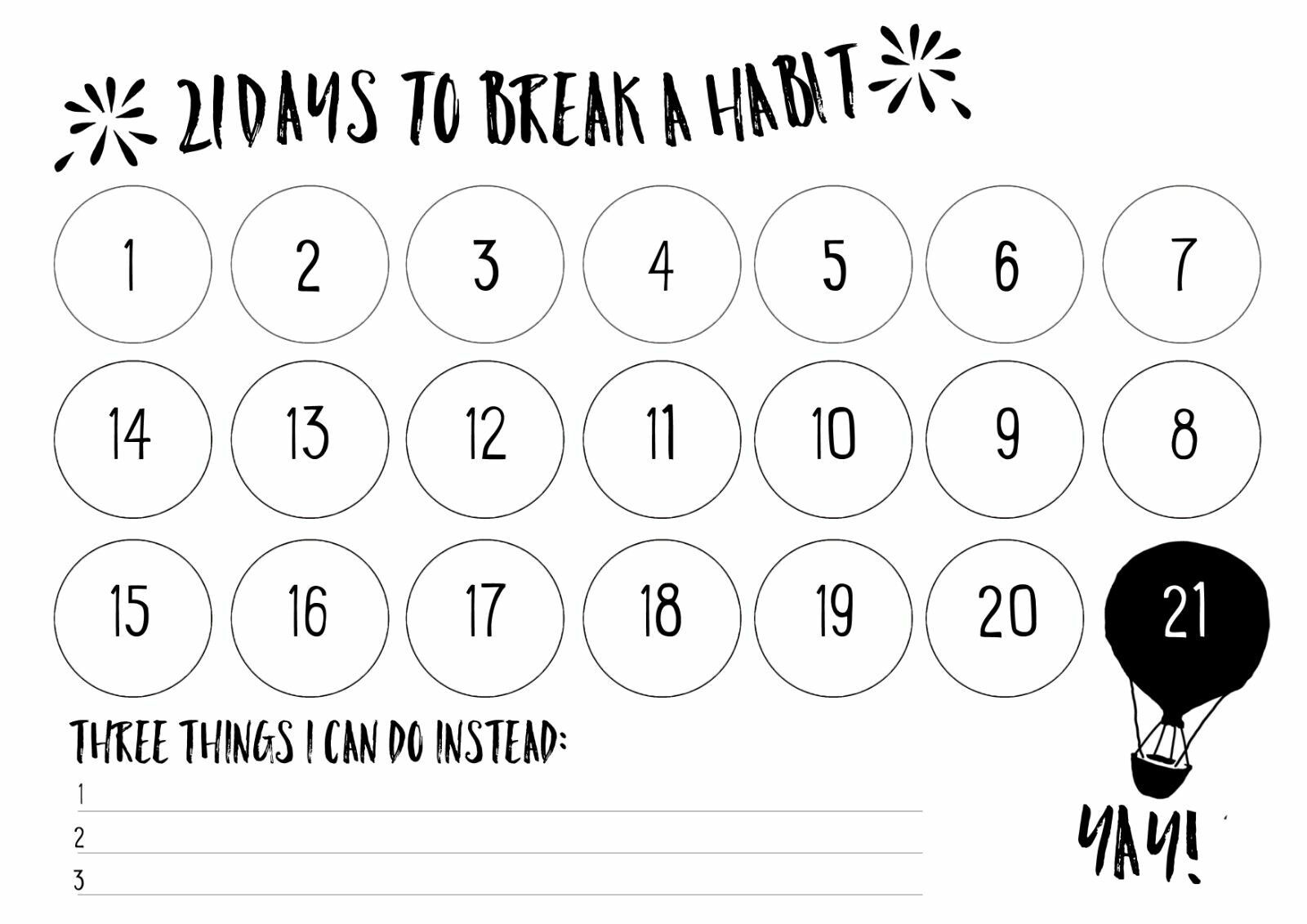 Pin Page with 21 Day Calendar Printable