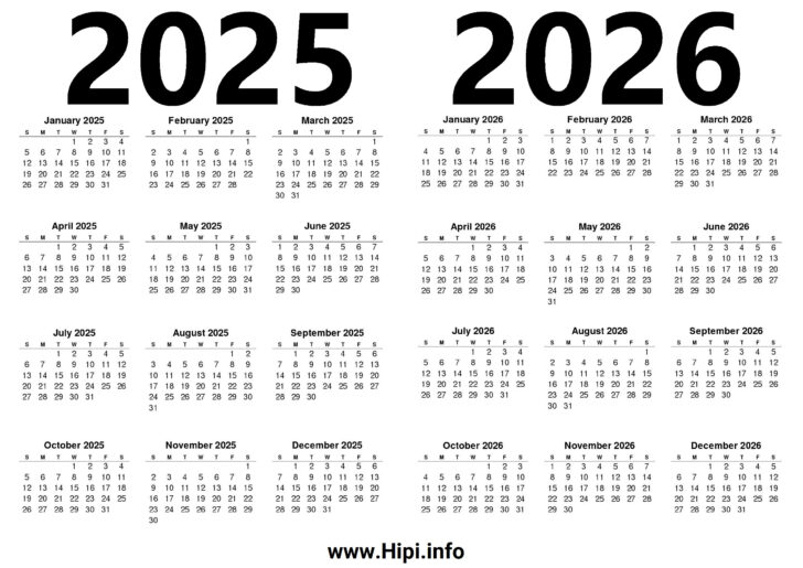 2025 Calendar 2026 Printable