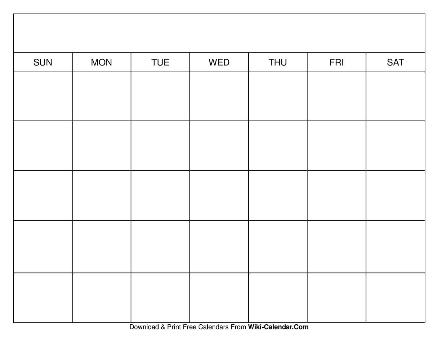 Printable Blank Calendar Templates - Wiki Calendar throughout 30 Day Printable Calendar