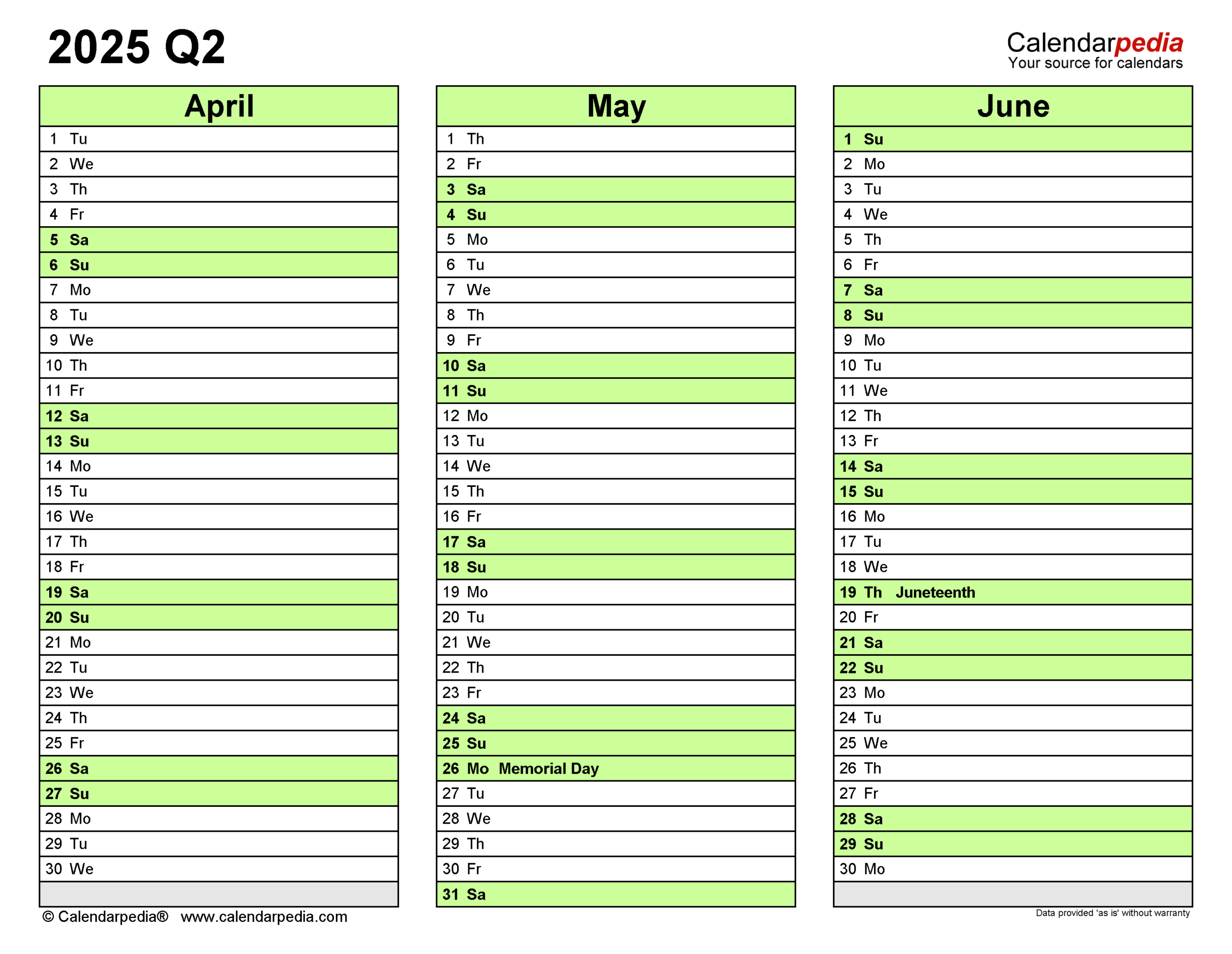 Quarterly Calendars 2025 - Free Printable Pdf Templates inside Printable Calendar 2025 2 Months Per Page