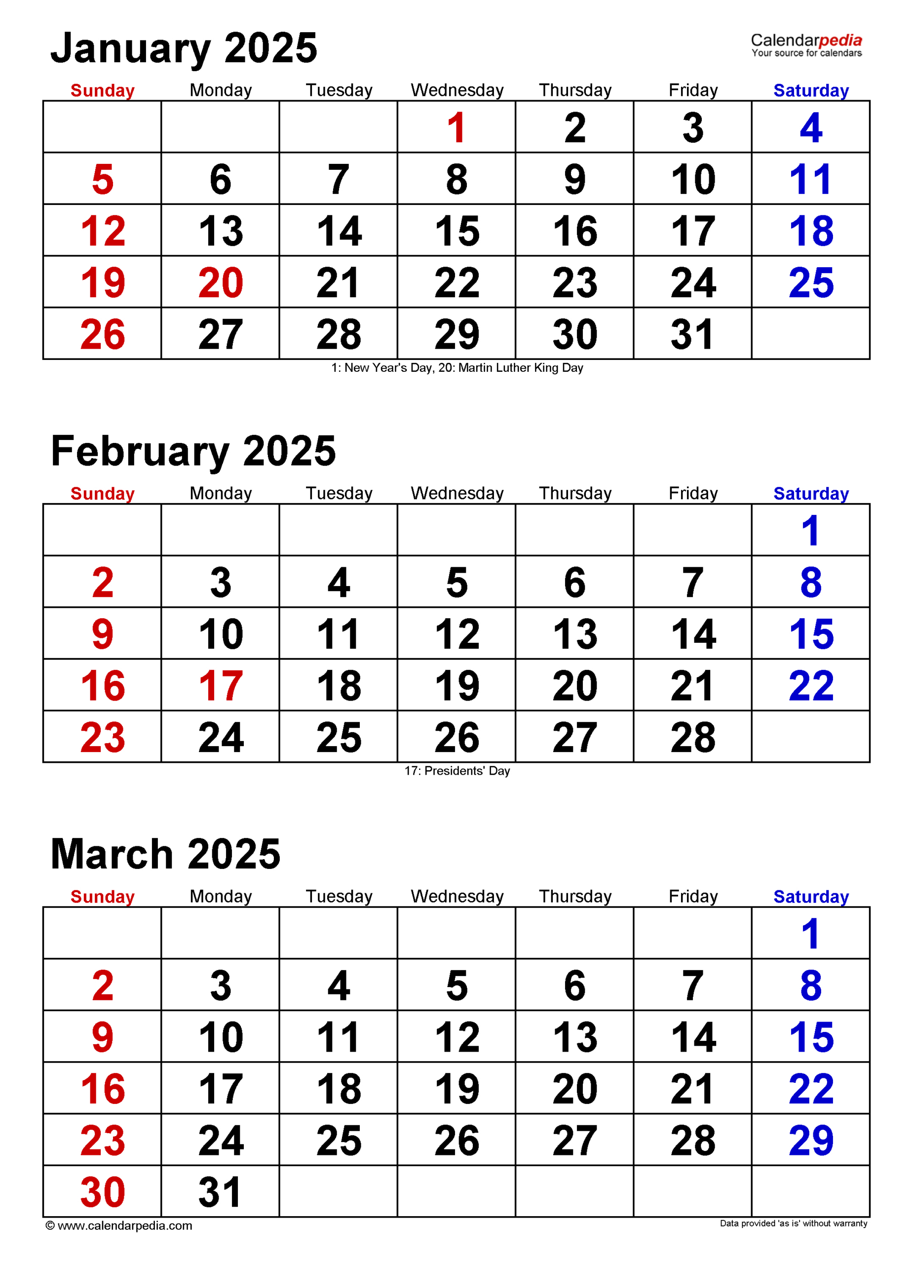 Quarterly Calendars 2025 - Free Printable Word Templates in Free Printable Quarterly Calendar 2025