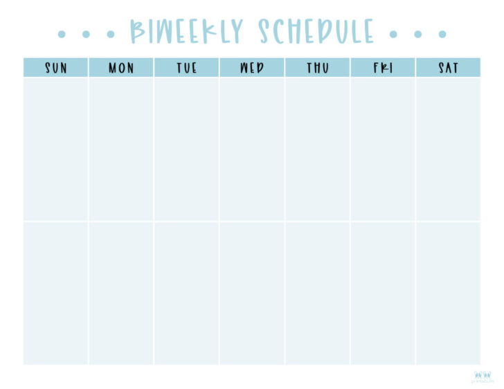 Free Printable Two Week Calendar 2025 Template