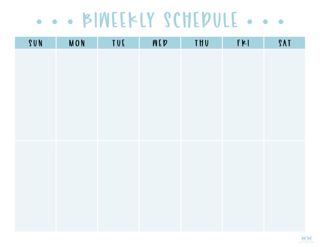 Two Week Planners - Free Printables | Printabulls with regard to 2 Week Calendar Printable Free