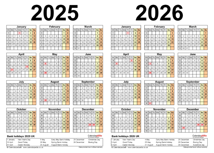 2025-2026 Calendar Free Printable