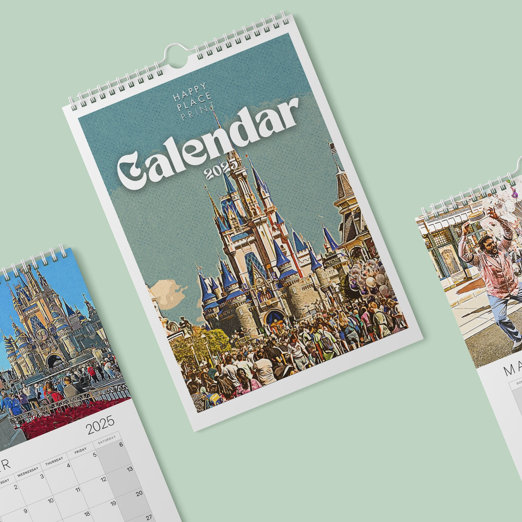 Walt Disney World Retro Calendar 2025, Disney Print, Disney for Disney Printable Countdown Calendar 2025