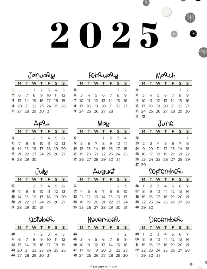 2025 Fiscal Week Calendar Printable