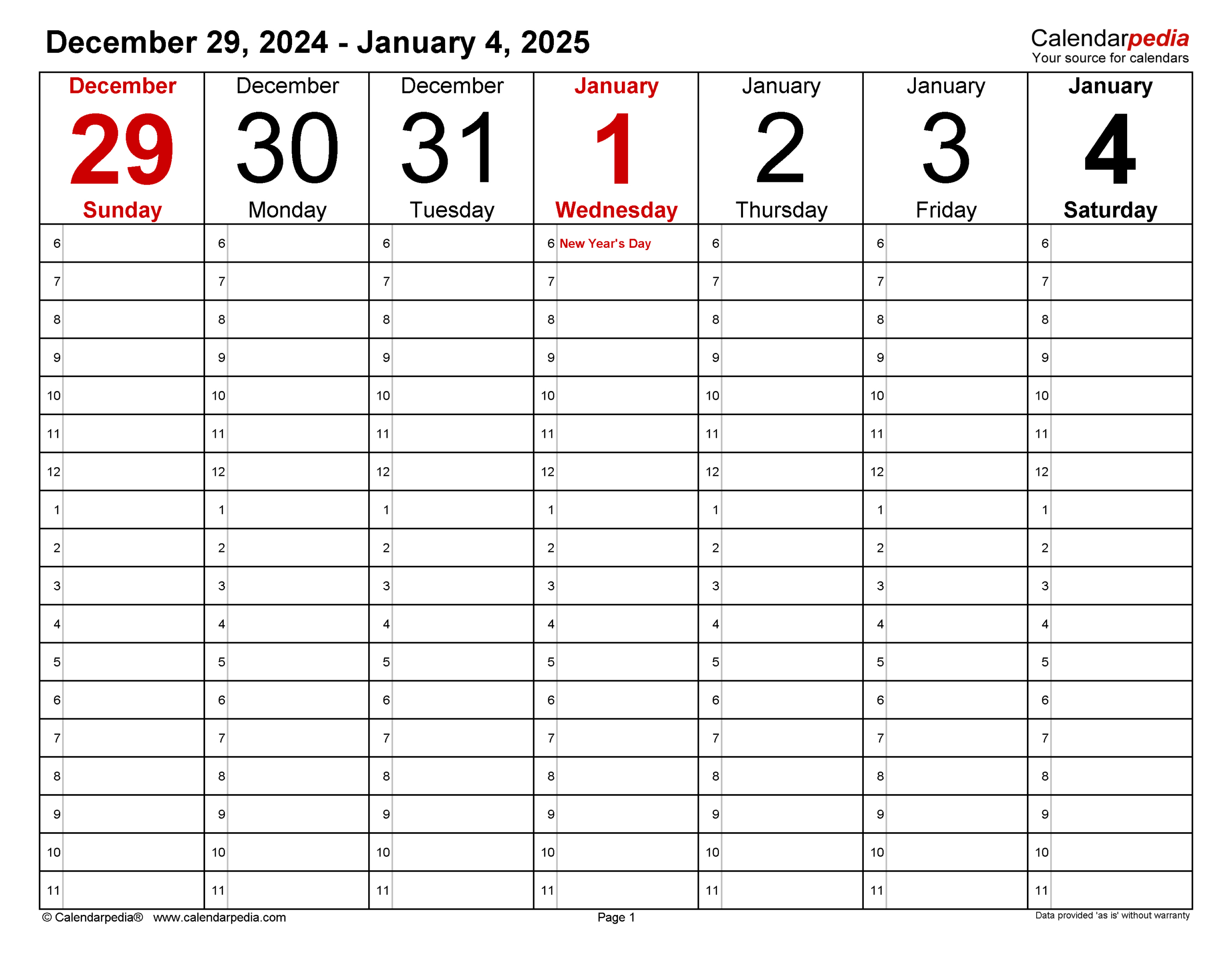 Weekly Calendars 2025 For Pdf - 12 Free Printable Templates in Weekly Calendar 2025 Free Printable