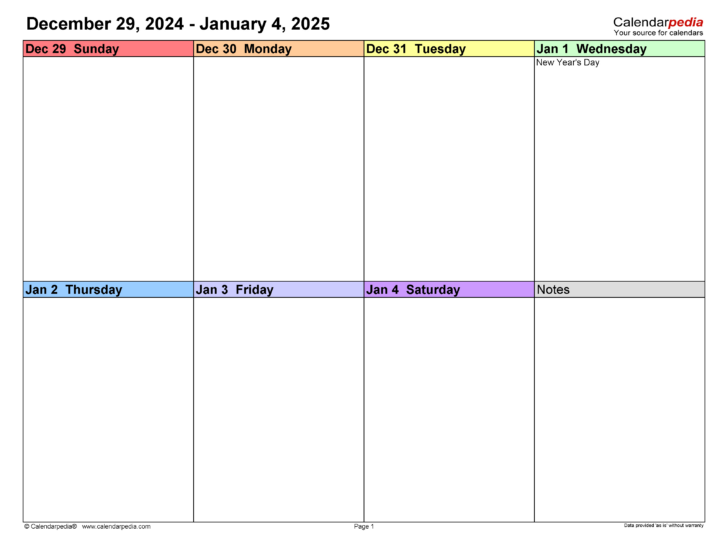 Free Printable Monday First 2 Week Calendar 2025 Template