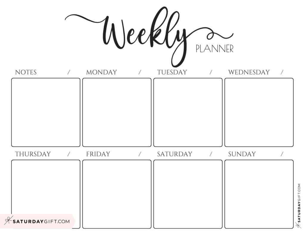 Weekly Planner Printable - 39 Cute Free Weekly Calendar Templates within 7-Day Week Calendar Printable Free