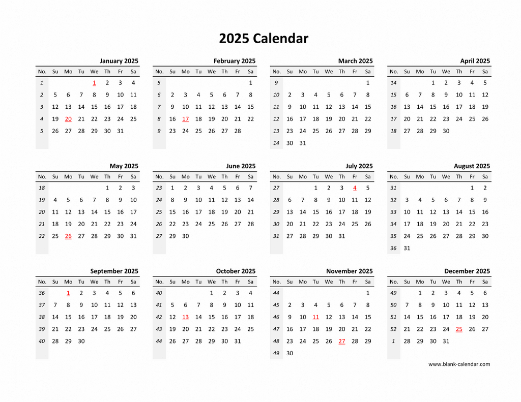 Yearly 2025 Calendars pertaining to 2025 Printable and Editable Calendar